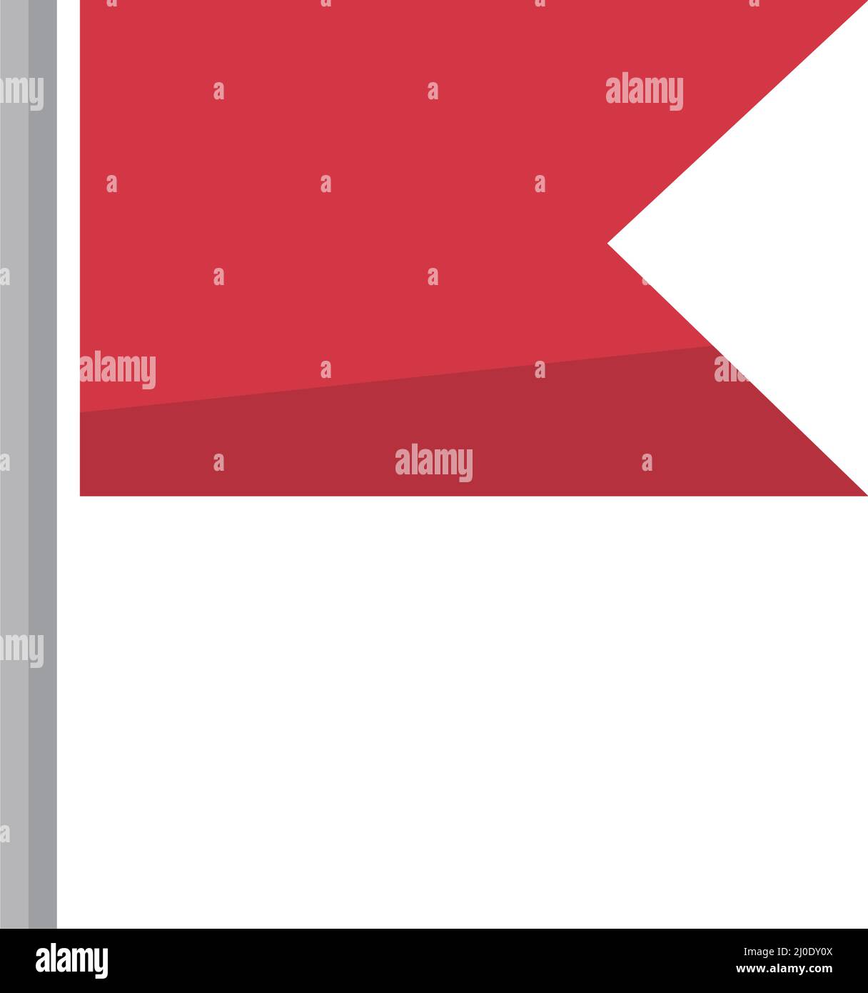Icona a forma di bandiera rossa. Vettori modificabili. Illustrazione Vettoriale