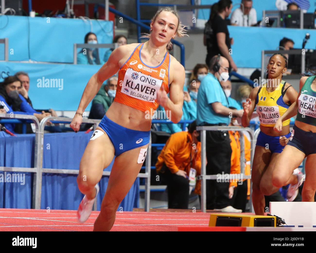 Belgrado, Serbia. 18th Mar 2022. Come Klaver of Netherlands, Heats 400 M Donne durante i Campionati mondiali di atletica indoor 2022 il 18 marzo 2022 alla Stark Arena di Belgrado, Serbia - Foto: Laurent Lairys/DPPI/LiveMedia Credit: Independent Photo Agency/Alamy Live News Foto Stock