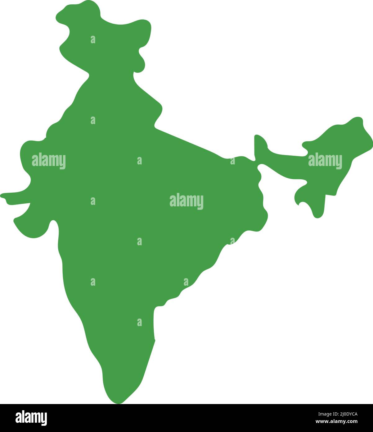 Mappa dell'India. Vettori modificabili. Illustrazione Vettoriale