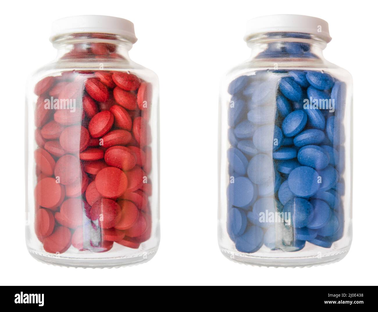 Red e Blue pill concetto Foto Stock