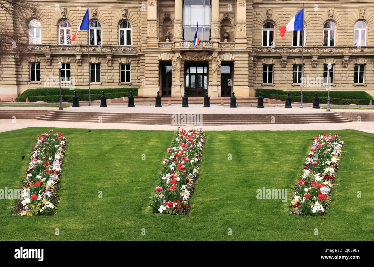 Il Palazzo del Reno a Strasburgo, un ex palazzo imperiale che è diventato un monumento storico e amministrativo. Foto Stock