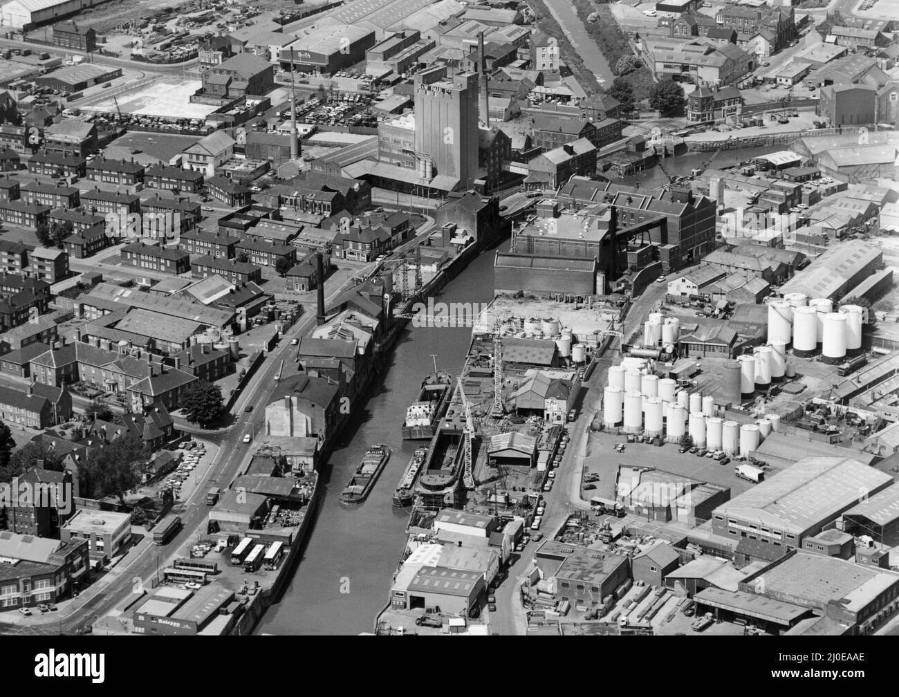 R & W Paul Mill sul fiume Hull Wincolmlee, Hull Circa 1980 Foto Stock