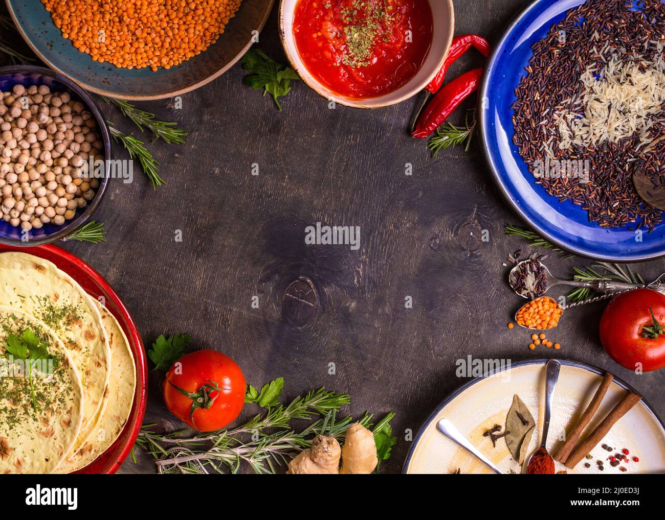 Ingredienti per indiano o cucina orientale Foto Stock