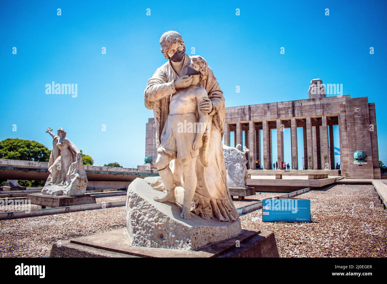 Scultura e Monumento alla bandiera. Rosario, Santa Fe, Argentina. Foto Stock