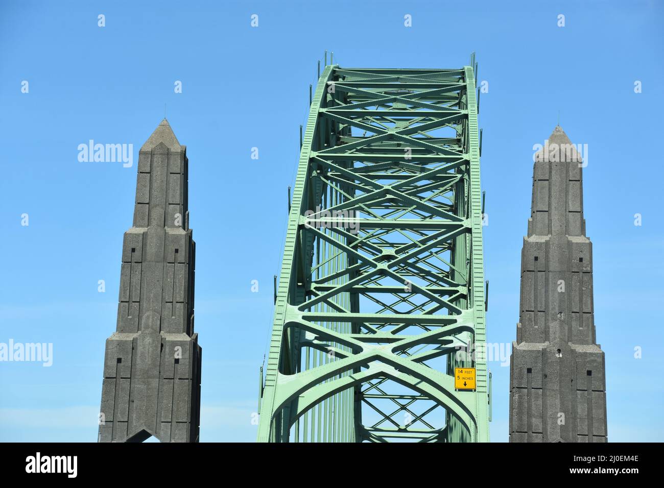 Yaquina Bay Bridge di Newport, Oregon Foto Stock