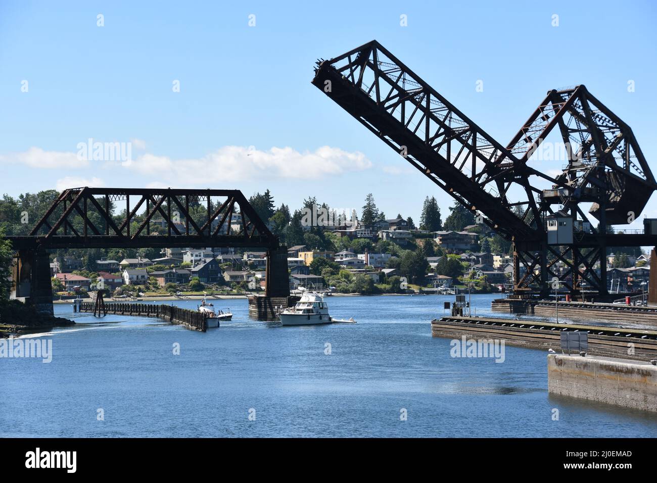 Hiram M. Chittenden Locks (Ballard Locks) a Seattle, Washington Foto Stock