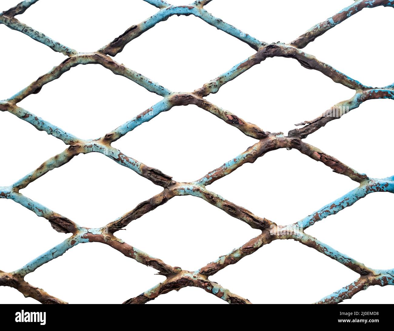 Fence isolato Old Chain link Foto Stock