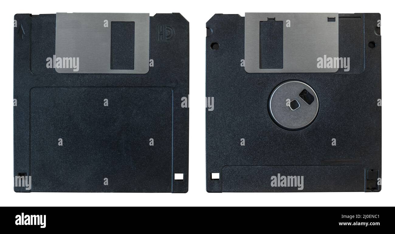 Floppy disk anteriore e posteriore Foto Stock