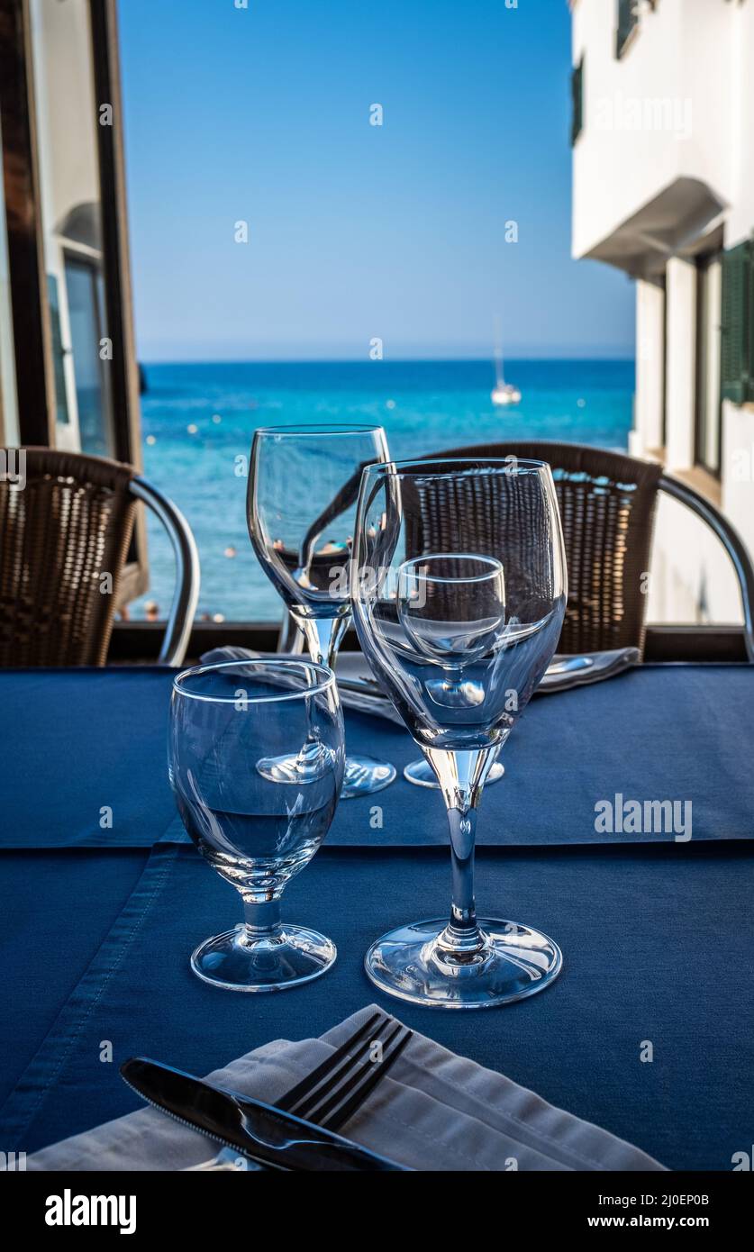 Lussuoso ristorante con Vista Oceano Foto Stock