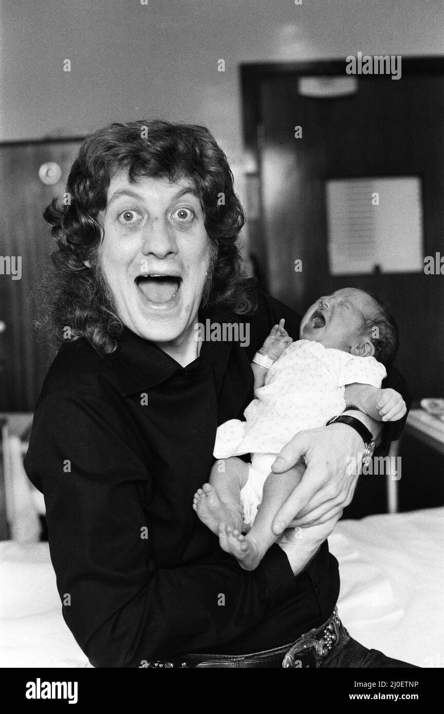 Noddy Holder con la figlia Jessica. 8th settembre 1978. Foto Stock