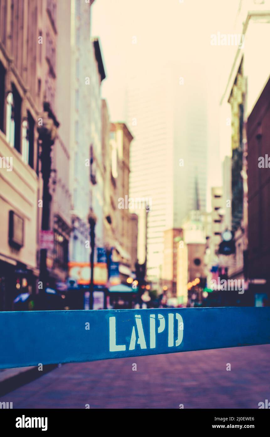 Los Angeles Dipartimento di polizia Barrier Foto Stock