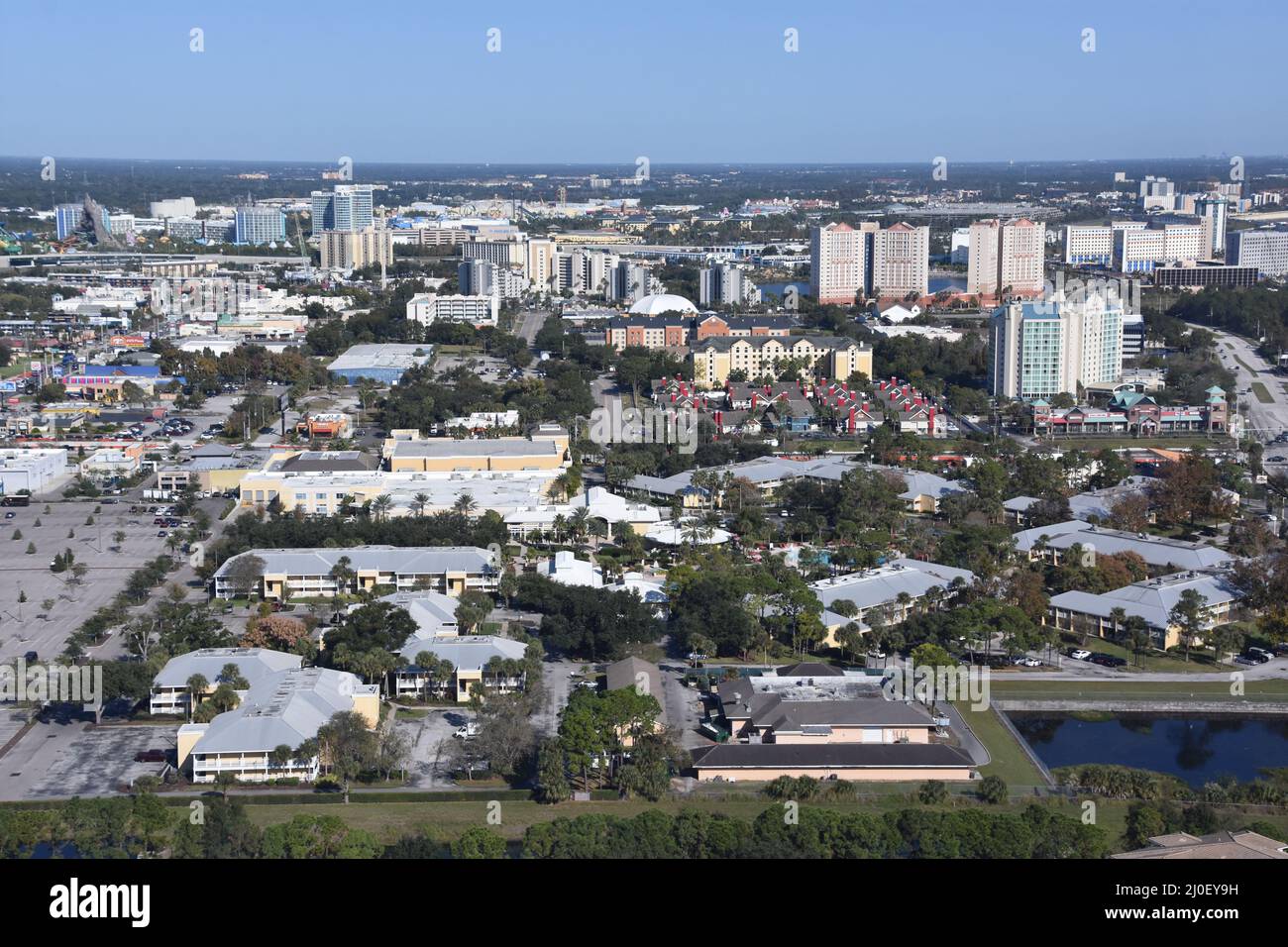 Vista dalla ruota all'ICON Park di Orlando, Florida Foto Stock