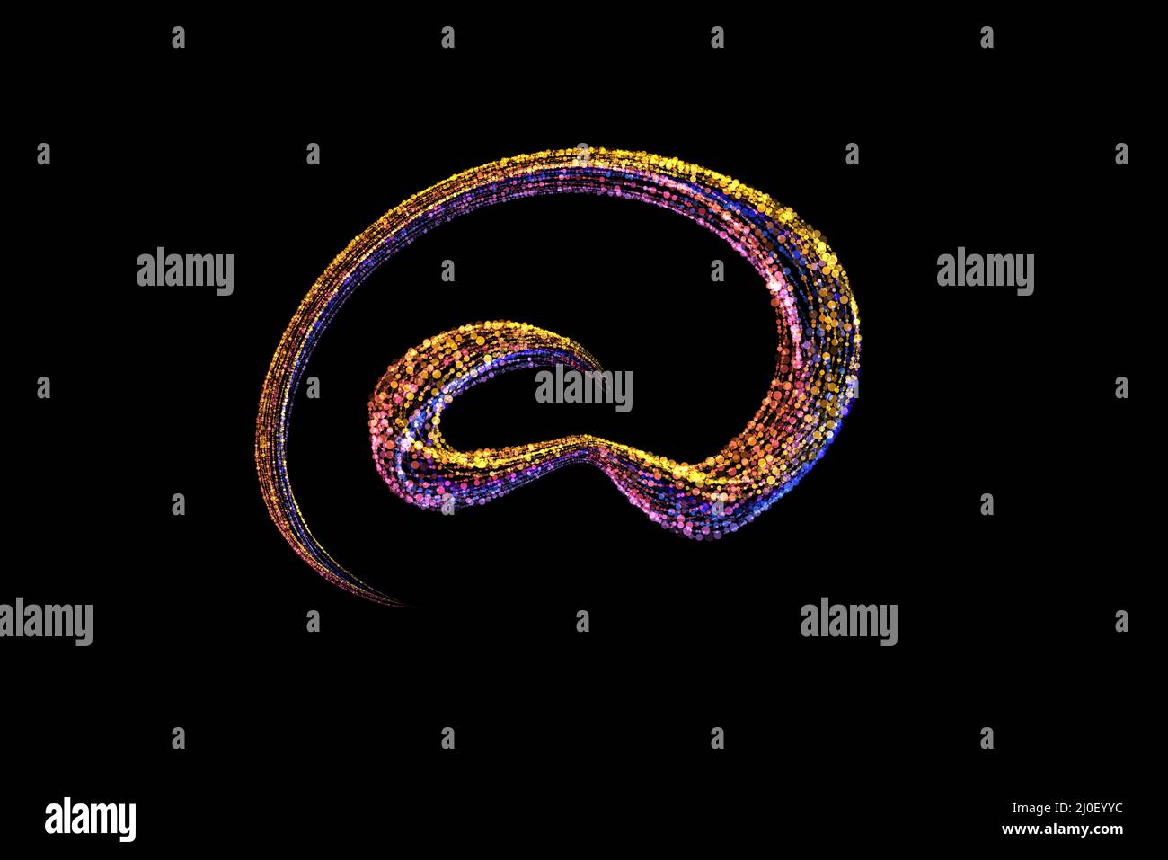 E mail sign scritte realizzate da particelle colorate isolate sfondo nero Foto Stock