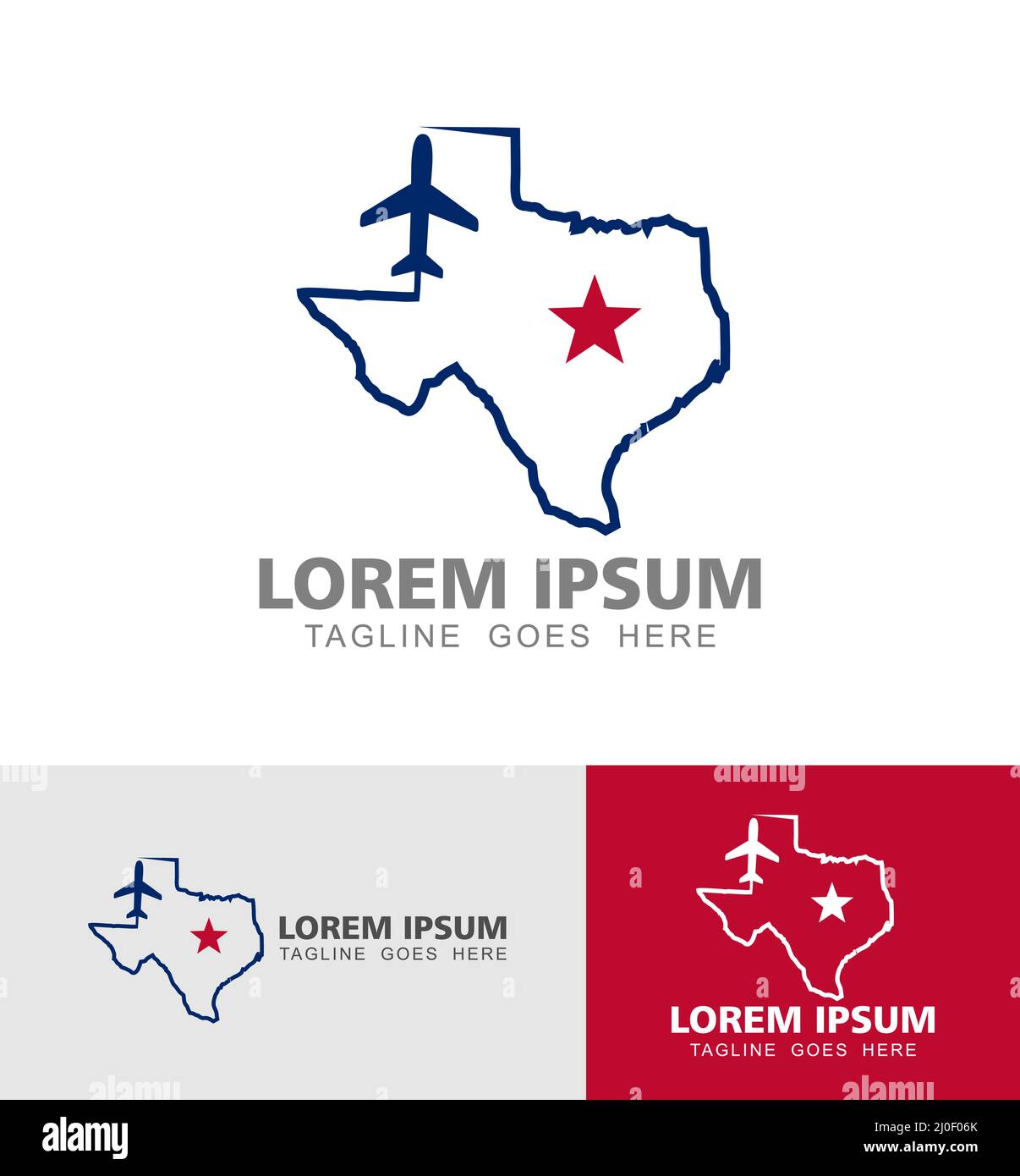 Un set di illustrazioni vettoriali di Texas state Travel Tourism Logo Vector Illustrazione Vettoriale