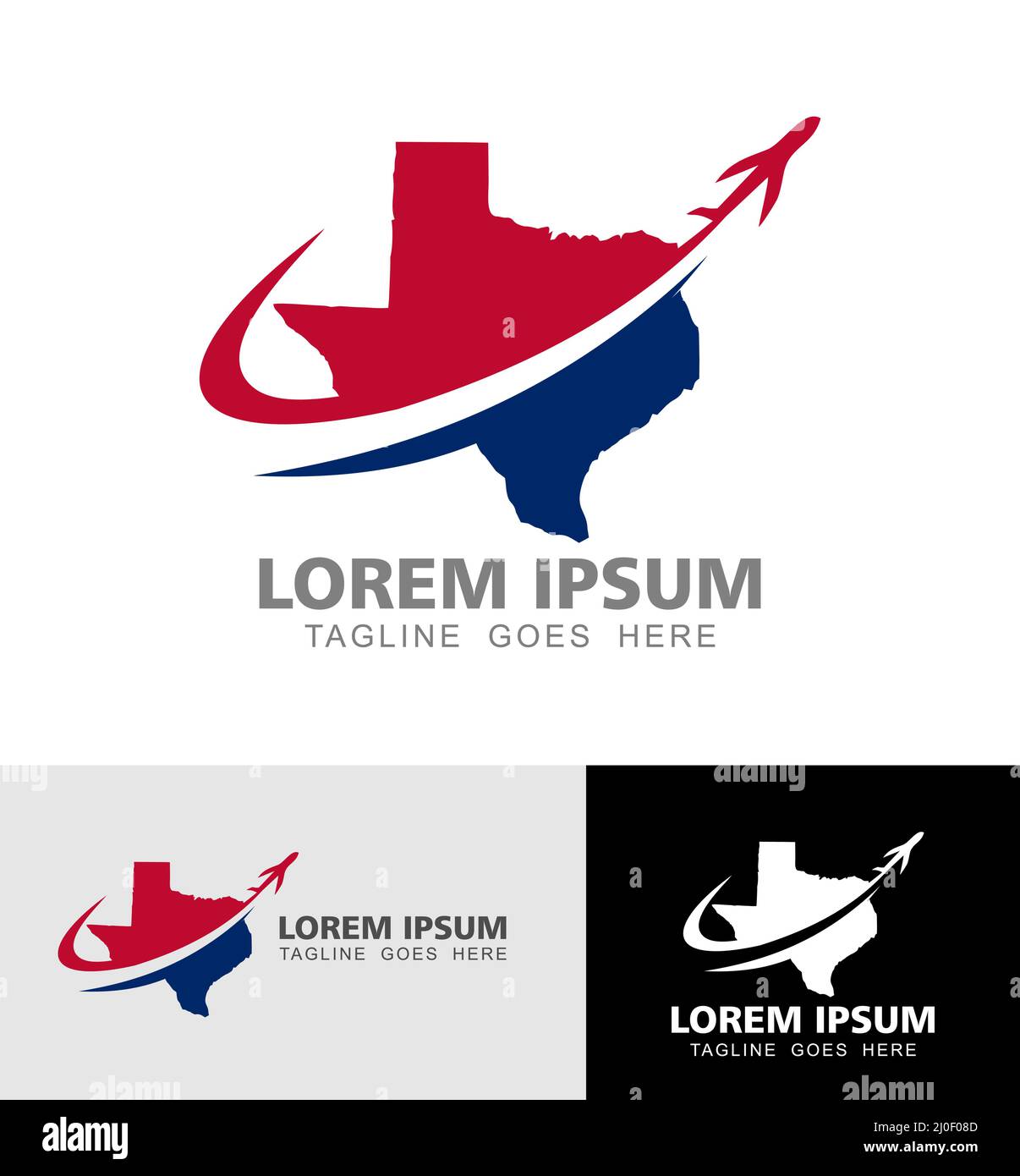 Un set di illustrazioni vettoriali di Texas state Travel Tourism Logo Vector Illustrazione Vettoriale