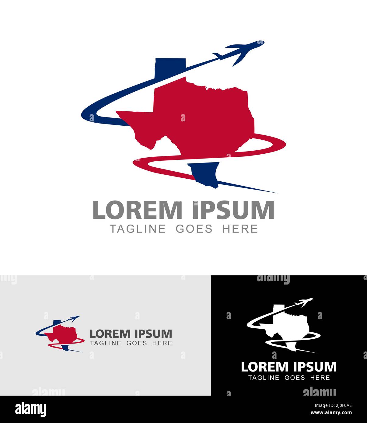 Un set di illustrazioni vettoriali di Texas state Travel Tourism Logo Vector Illustrazione Vettoriale