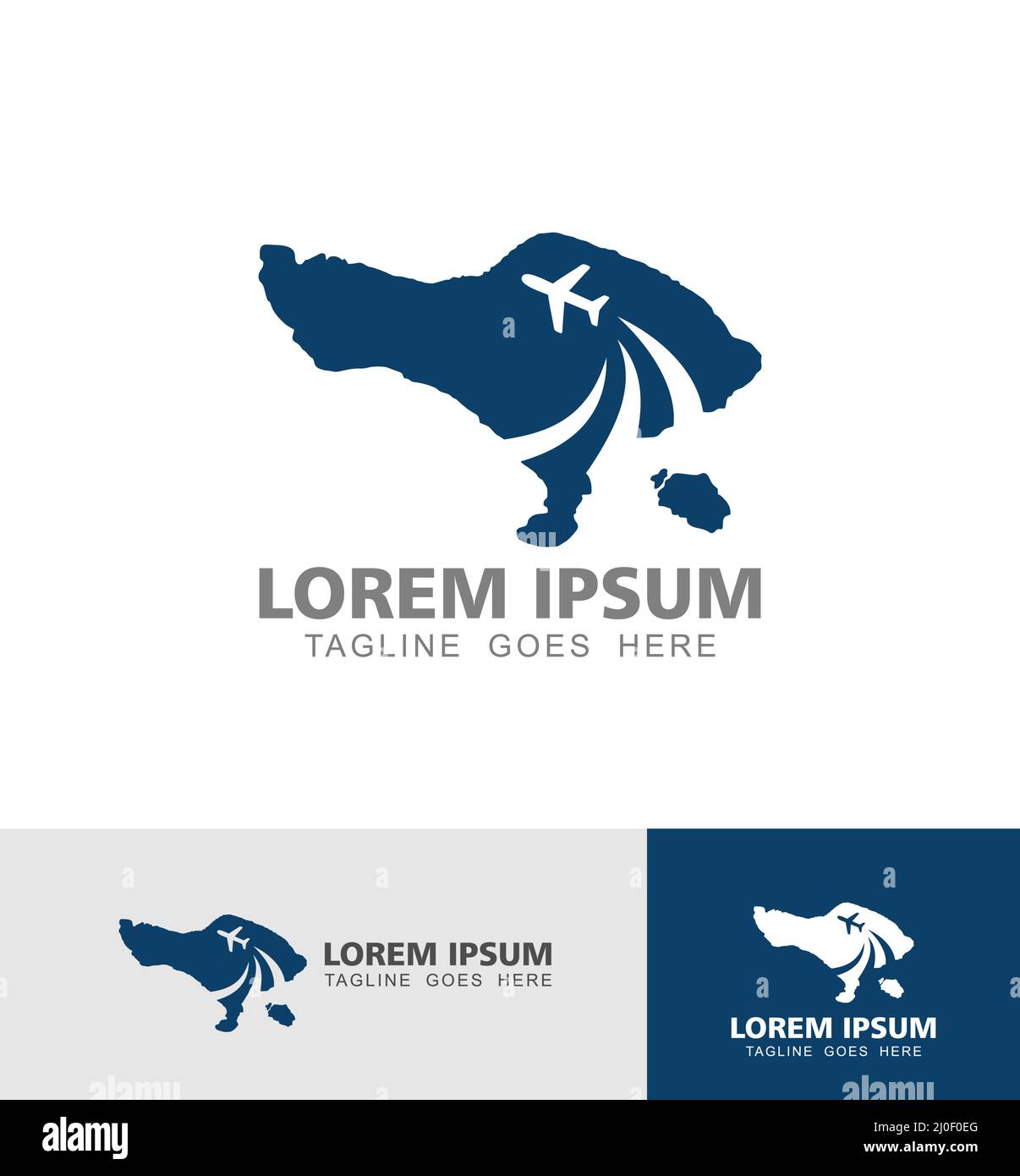 Un set di illustrazioni vettoriali di Bali Island Travel Tourism Logo Vector Illustrazione Vettoriale