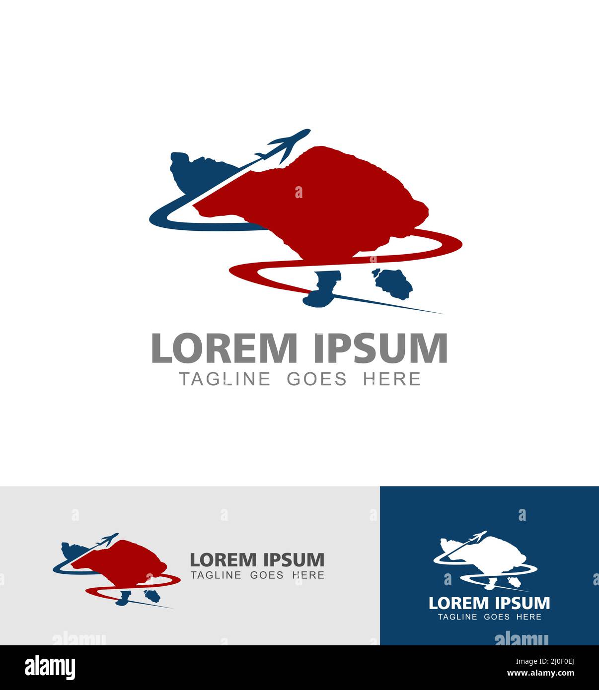 Un set di illustrazioni vettoriali di Bali Island Travel Tourism Logo Vector Illustrazione Vettoriale