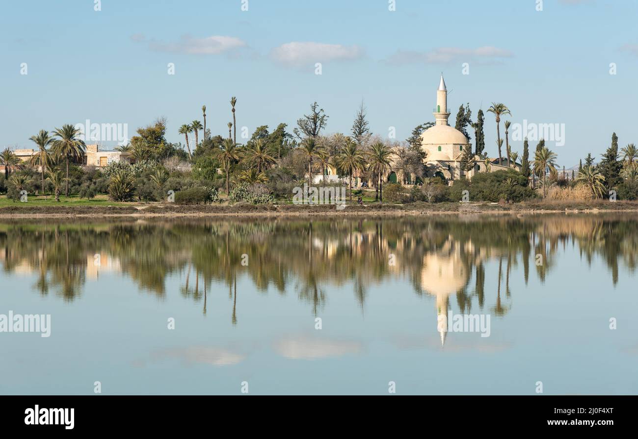 Hala sultan Tekke moschea musulmana Larnaca Cipro Foto Stock