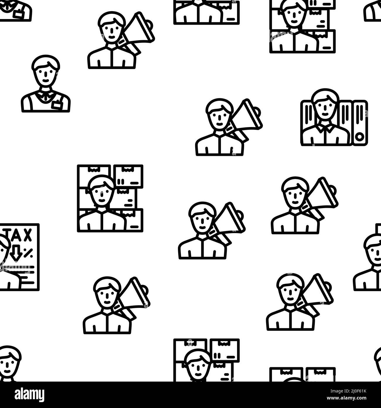 Modello senza giunture del vettore di occupazione di affari del venditore Illustrazione Vettoriale