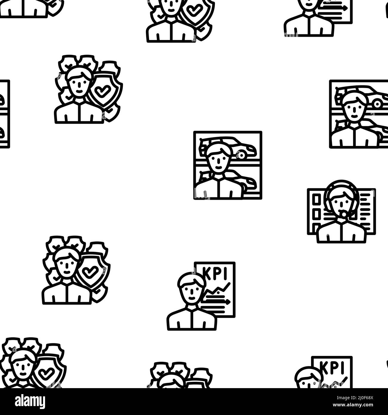 Modello senza giunture del vettore di occupazione di affari del venditore Illustrazione Vettoriale