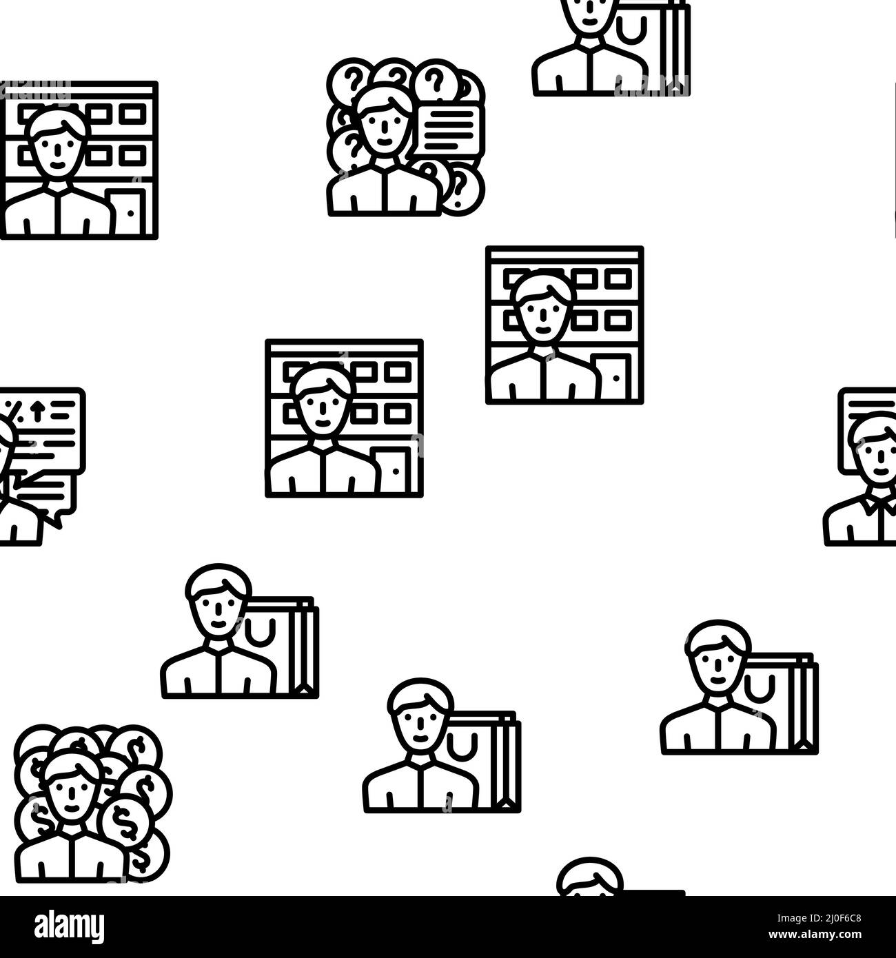 Modello senza giunture del vettore di occupazione di affari del venditore Illustrazione Vettoriale