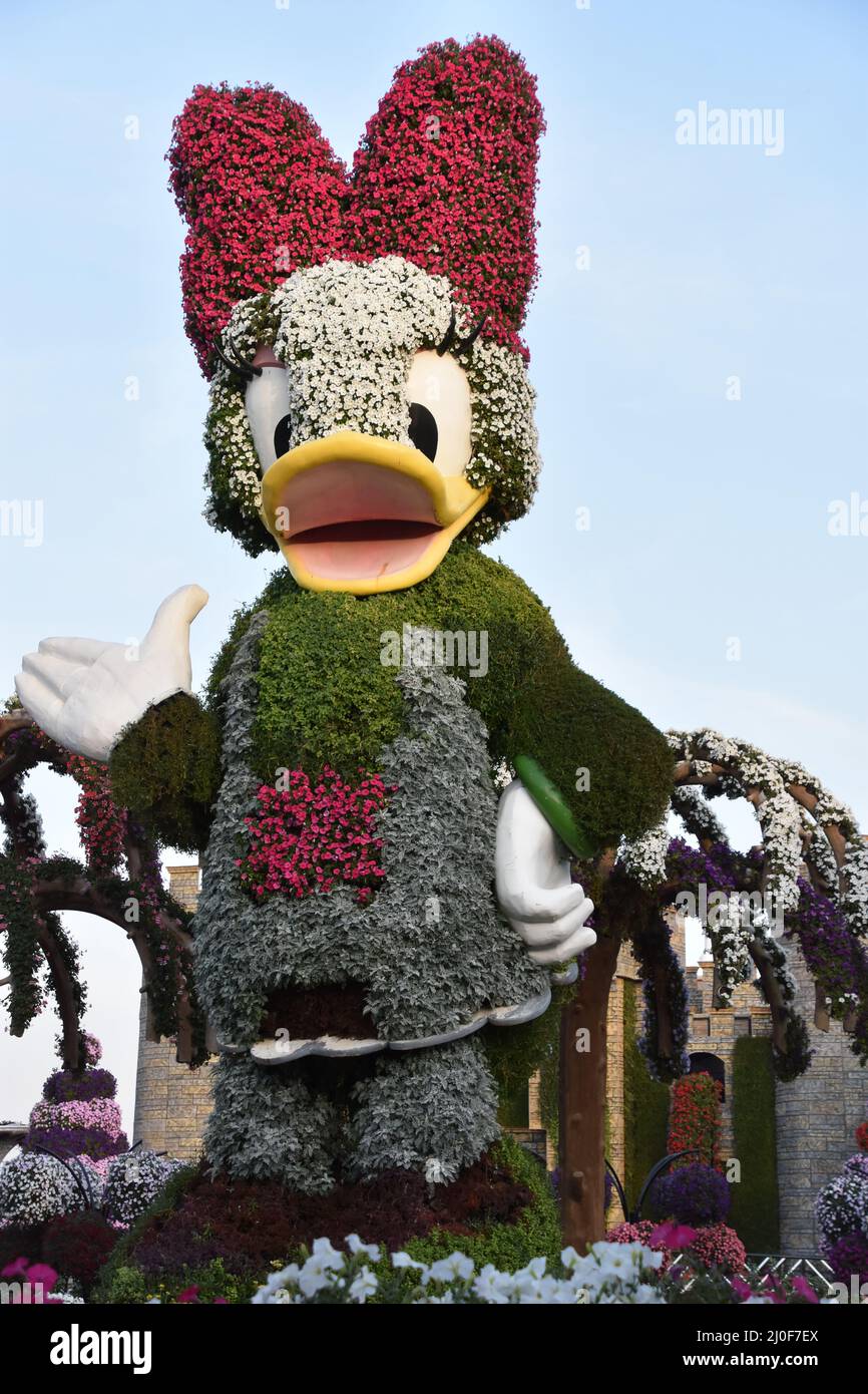 Personaggi Disney al Dubai Miracle Garden negli Emirati Arabi Uniti Foto Stock