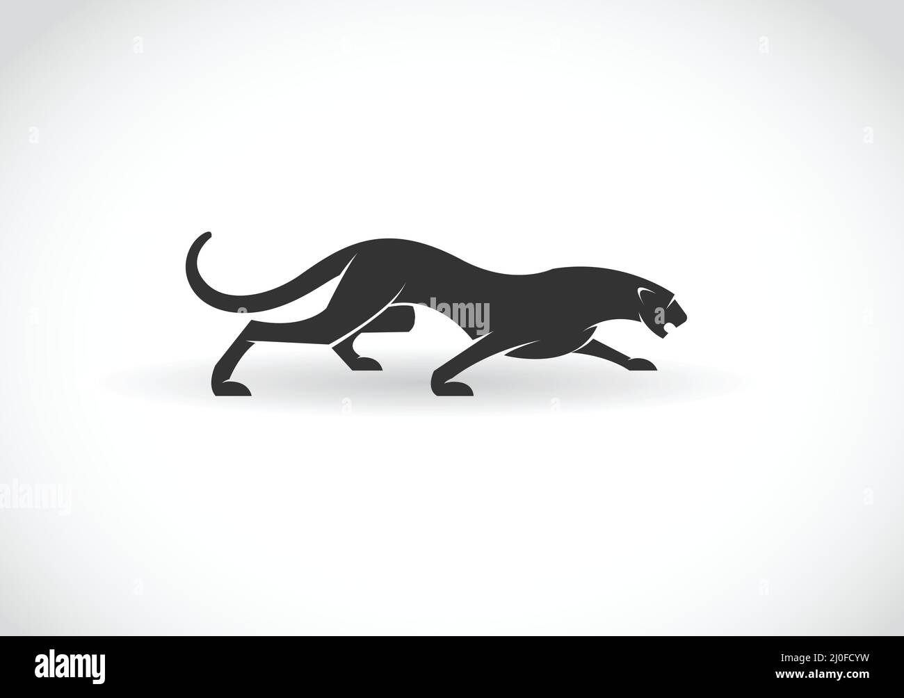 Immagine vettoriale di panther su sfondo bianco. Illustrazione vettoriale a livelli facilmente modificabile. Illustrazione Vettoriale