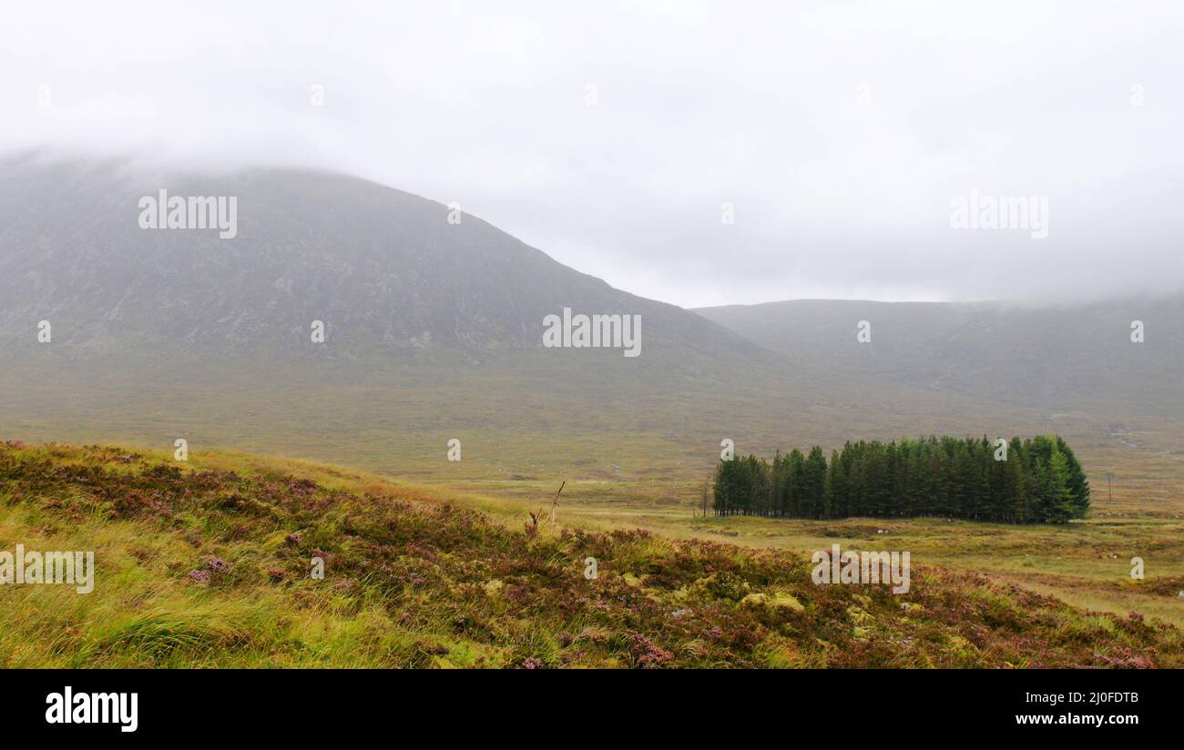 Paesaggio esotico dalle Highlands della Scozia. Foto Stock