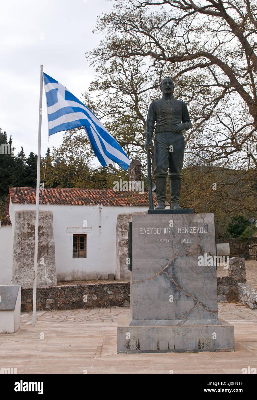 Famosa Statua di Eleftherios Venizelos, Creta Grecia Foto Stock
