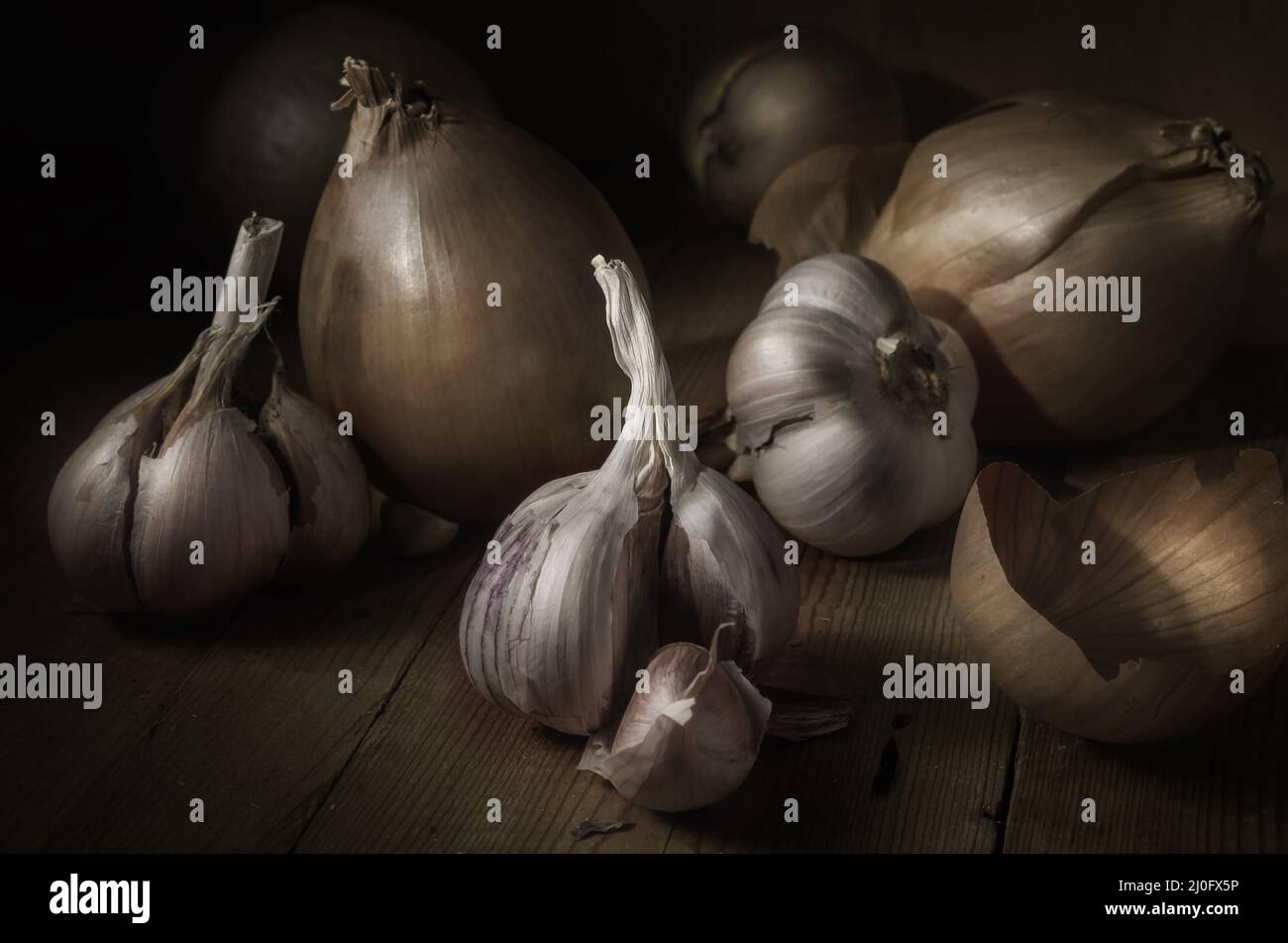 Cipolle e aglio Foto Stock