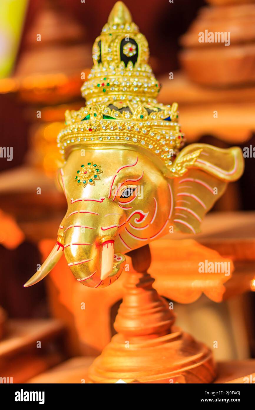 Bella Ganesha nativo stile tailandese mask utilizzare in royal prestazioni, Khon. Foto Stock