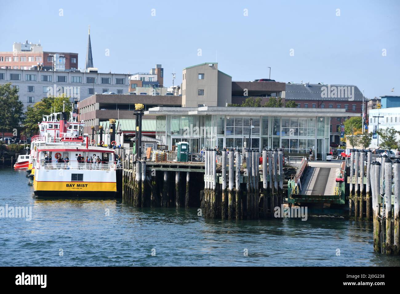 Porto di Portland nel Maine Foto Stock