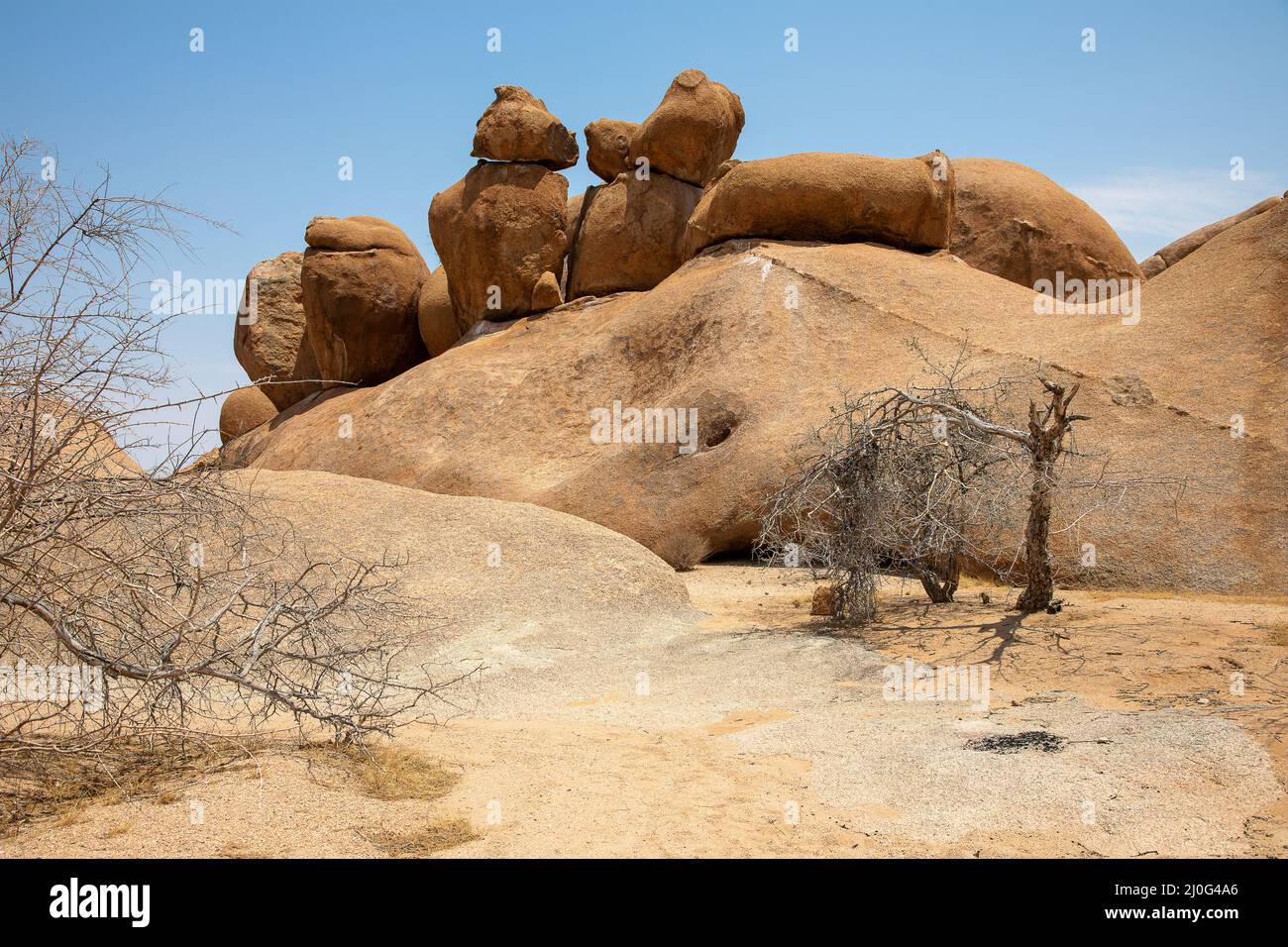 Gruppo di picchi di granito calvo, Spitzkopp, Namibia Foto Stock