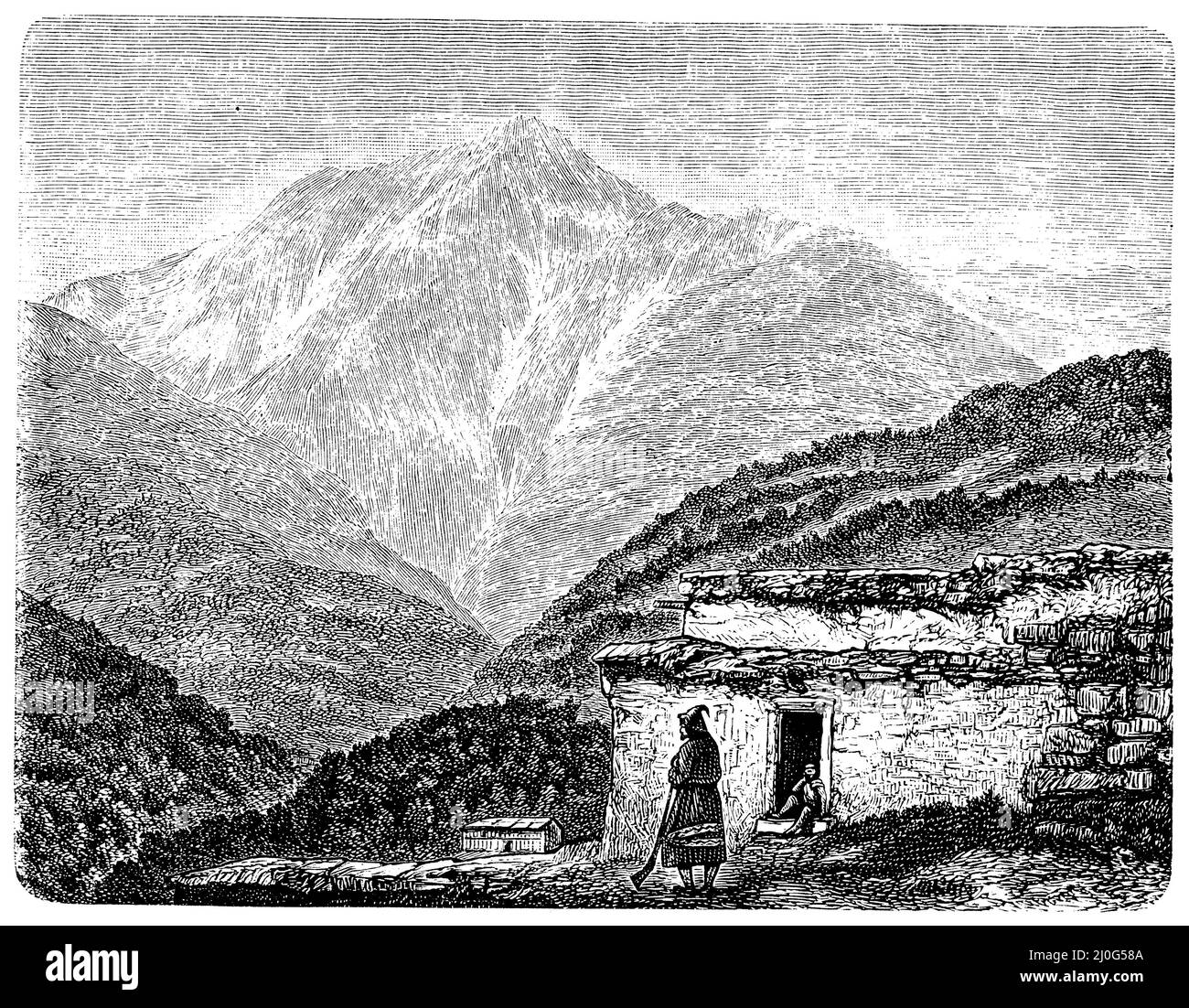 Chebel Tezah, , (libro di geografia, 1885), Dschebel Tezah, Le djebel Tezah Foto Stock