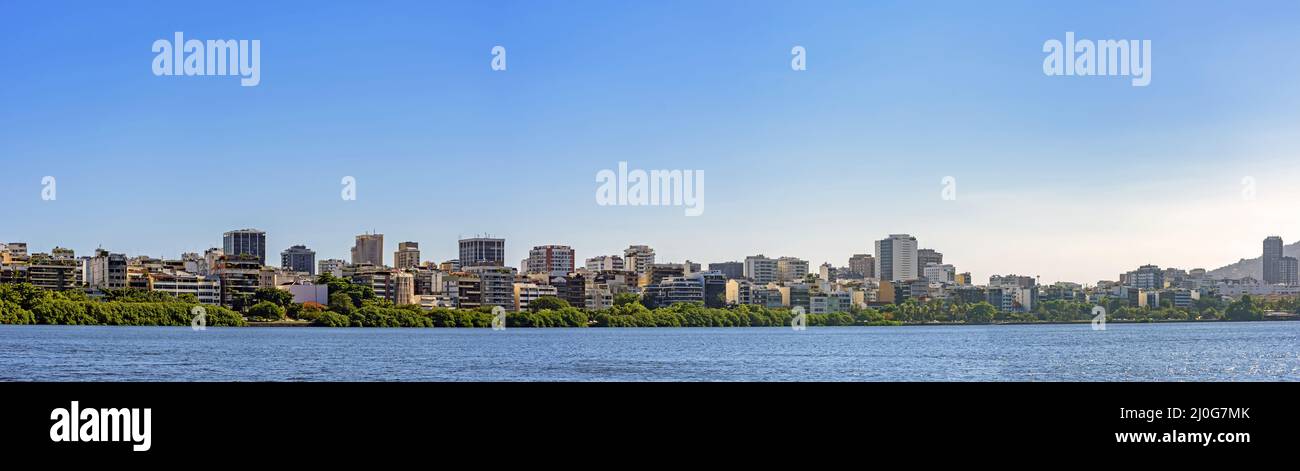 Immagine panoramica dei quartieri di Leblon e Ipanema Foto Stock