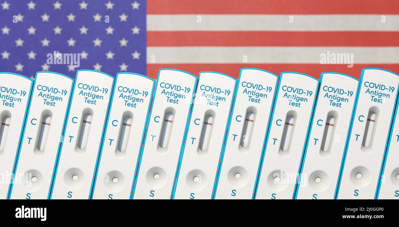 Test rapido per COVID-19 negli Stati Uniti Foto Stock