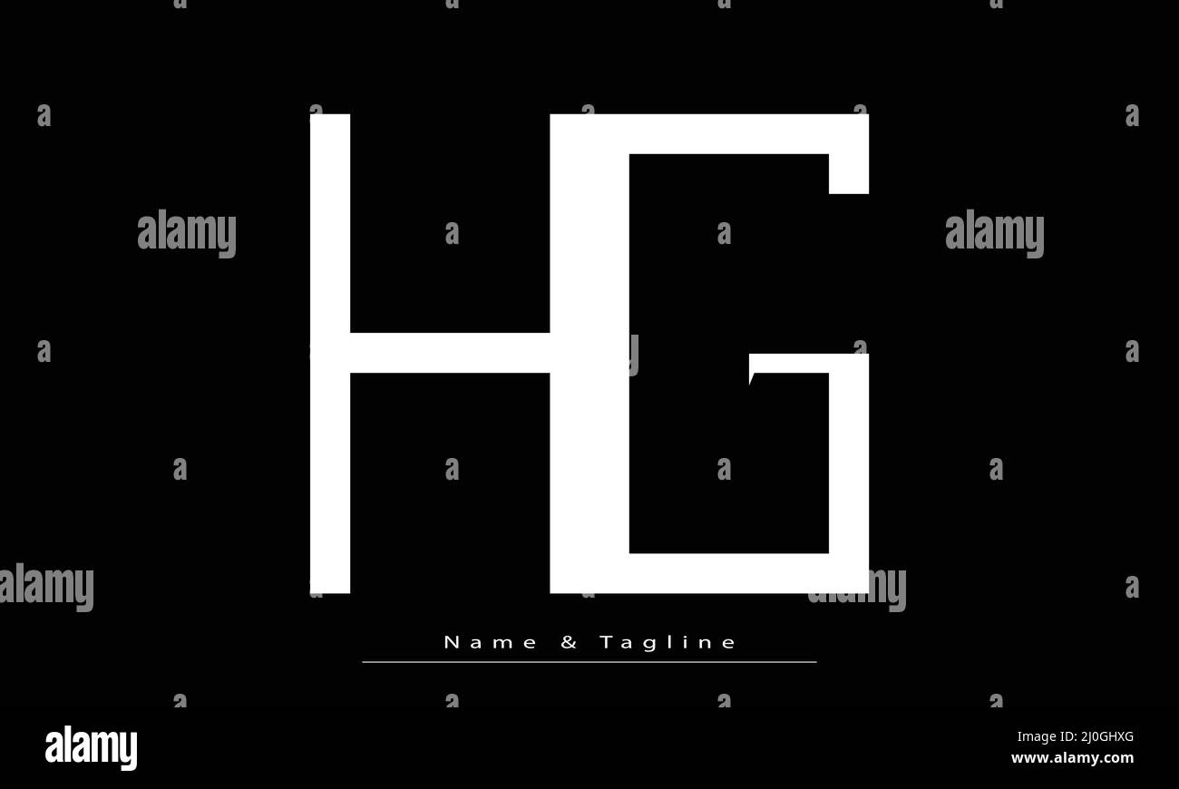 Lettere alfabetiche iniziali logo monogramma HG , GH Illustrazione Vettoriale