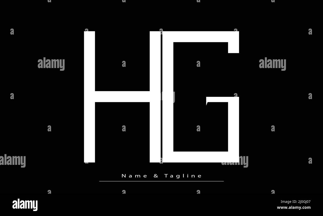 Lettere alfabetiche iniziali logo monogramma HG , GH Illustrazione Vettoriale
