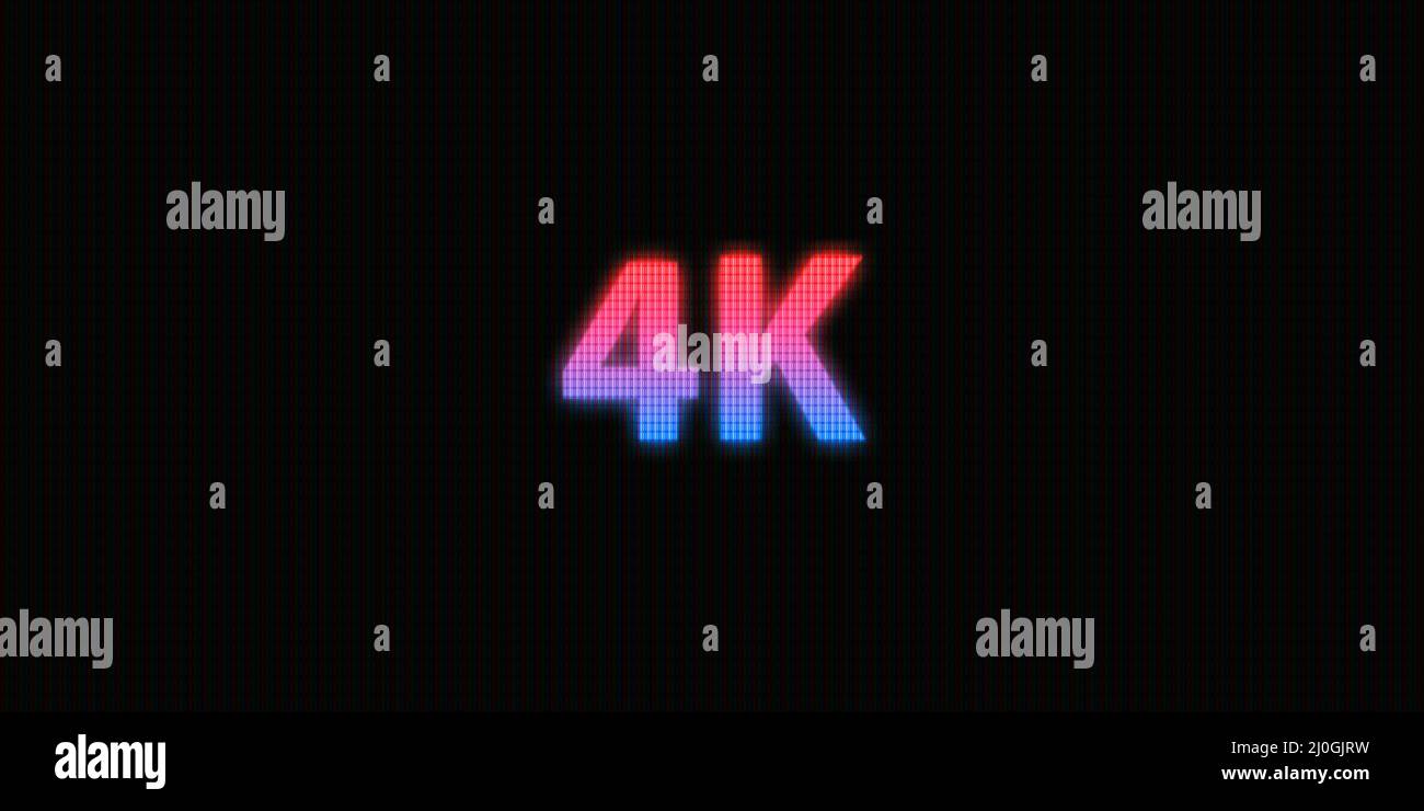 4k schermo tv led con effetto luminoso . Nuovo concetto di tecnologia. Foto Stock