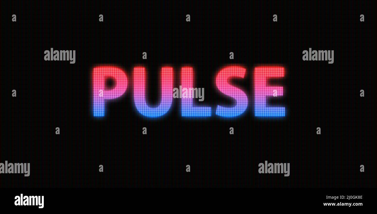 Pulse chain neon incandescente sign.decentralizzato cripto rete Foto Stock