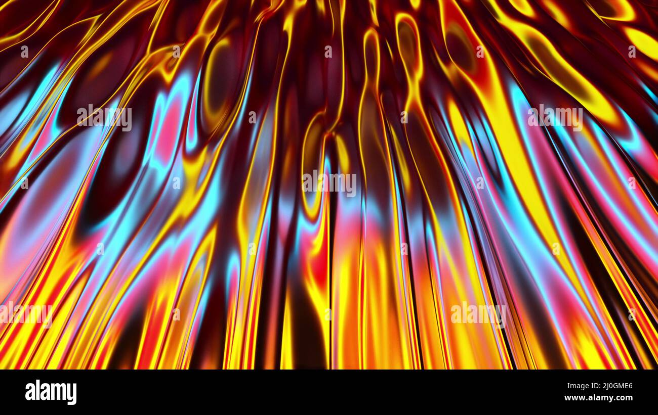 Linee di flusso di liquido iridescente. Foto Stock