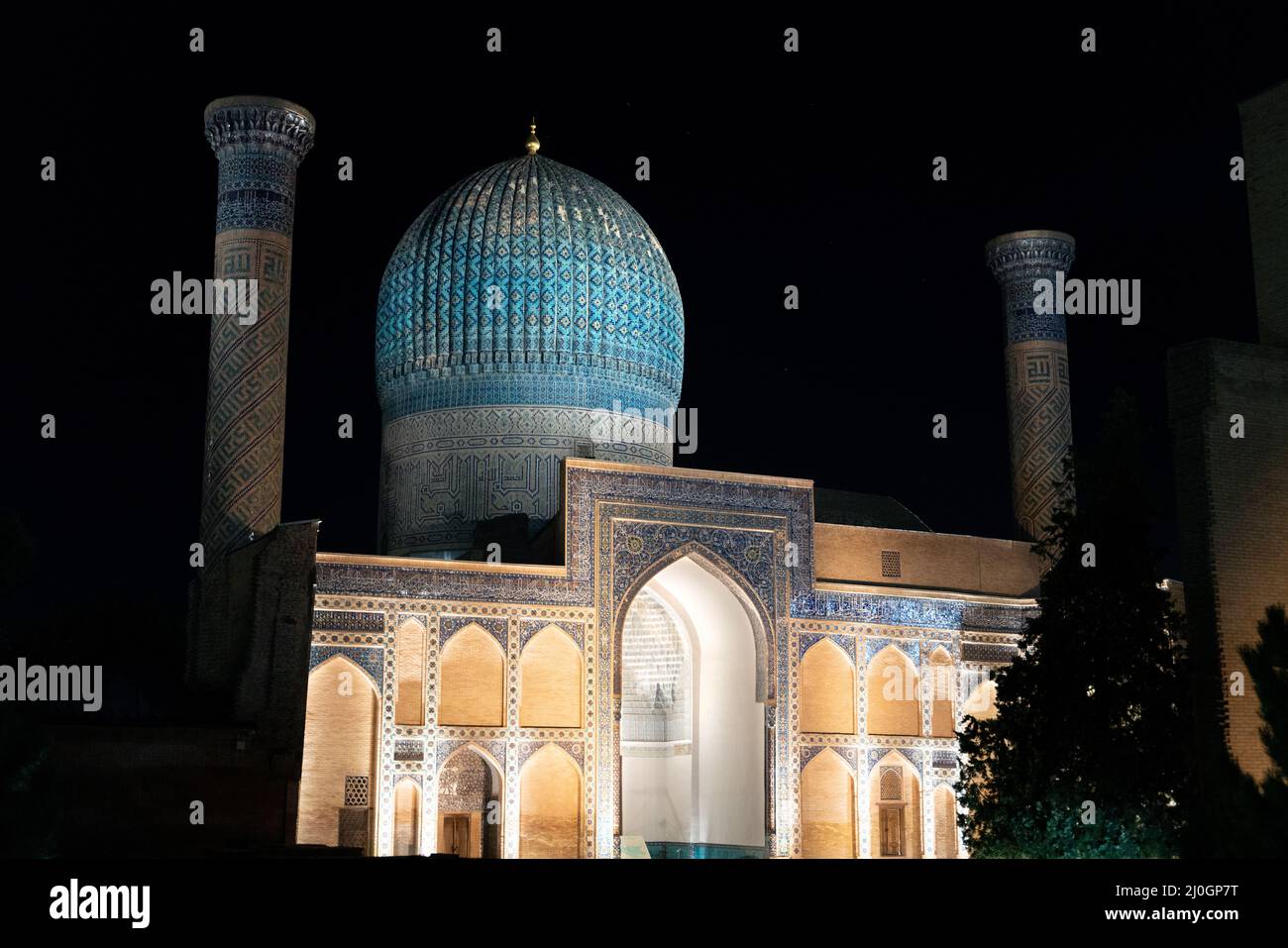 Il mausoleo Gor Amir Maqbarasi a Samarcanda, Uzbekistan Foto Stock