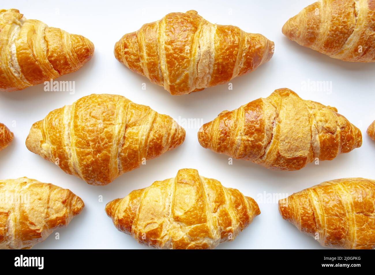 Croissant. Buttery, flaky, viennoiserie pasticceria di origine austriaca, ma soprattutto associata con la Francia. Foto Stock