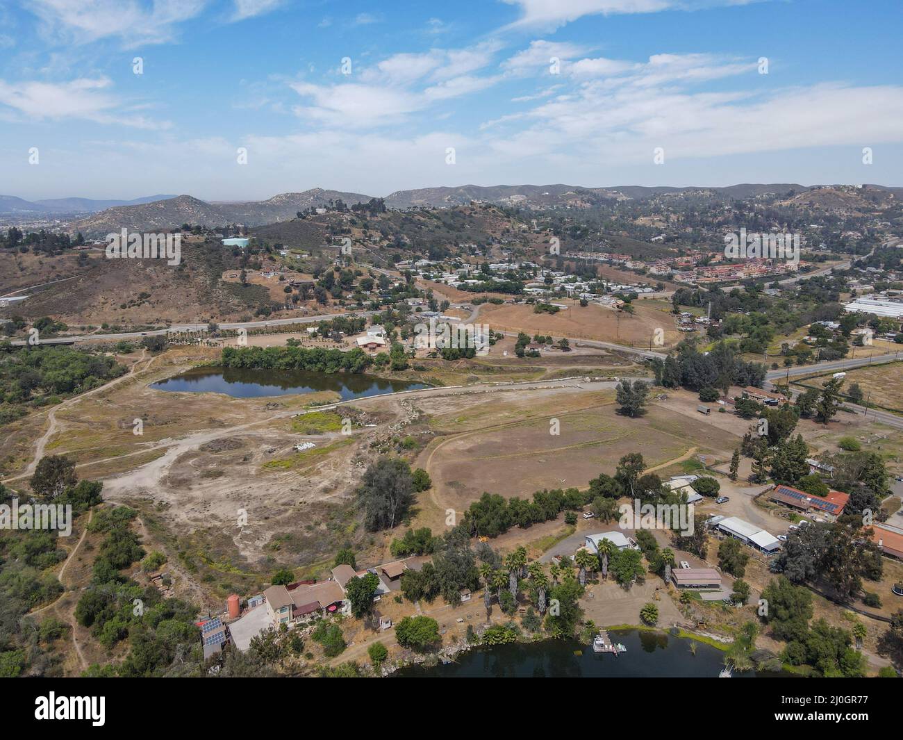 Veduta aerea della citta' di Lakeside, San Diego, California Meridionale, USA Foto Stock