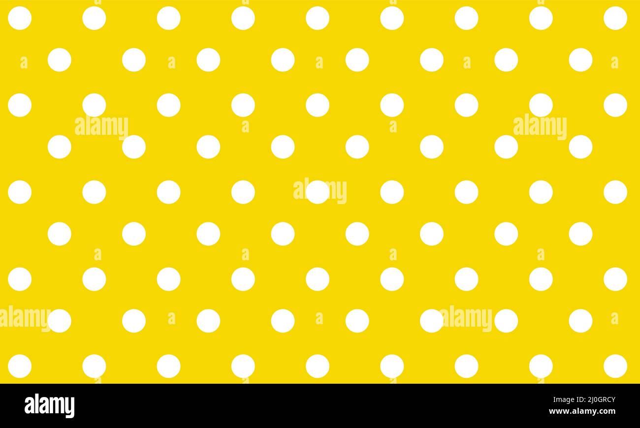 coloratissimo motivo a punti di polka senza cuciture su sfondo giallo vintage Illustrazione Vettoriale