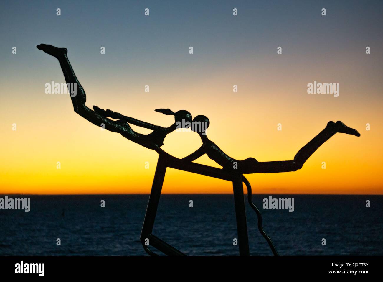 Sculture del mare baciare su un aquilone Foto Stock