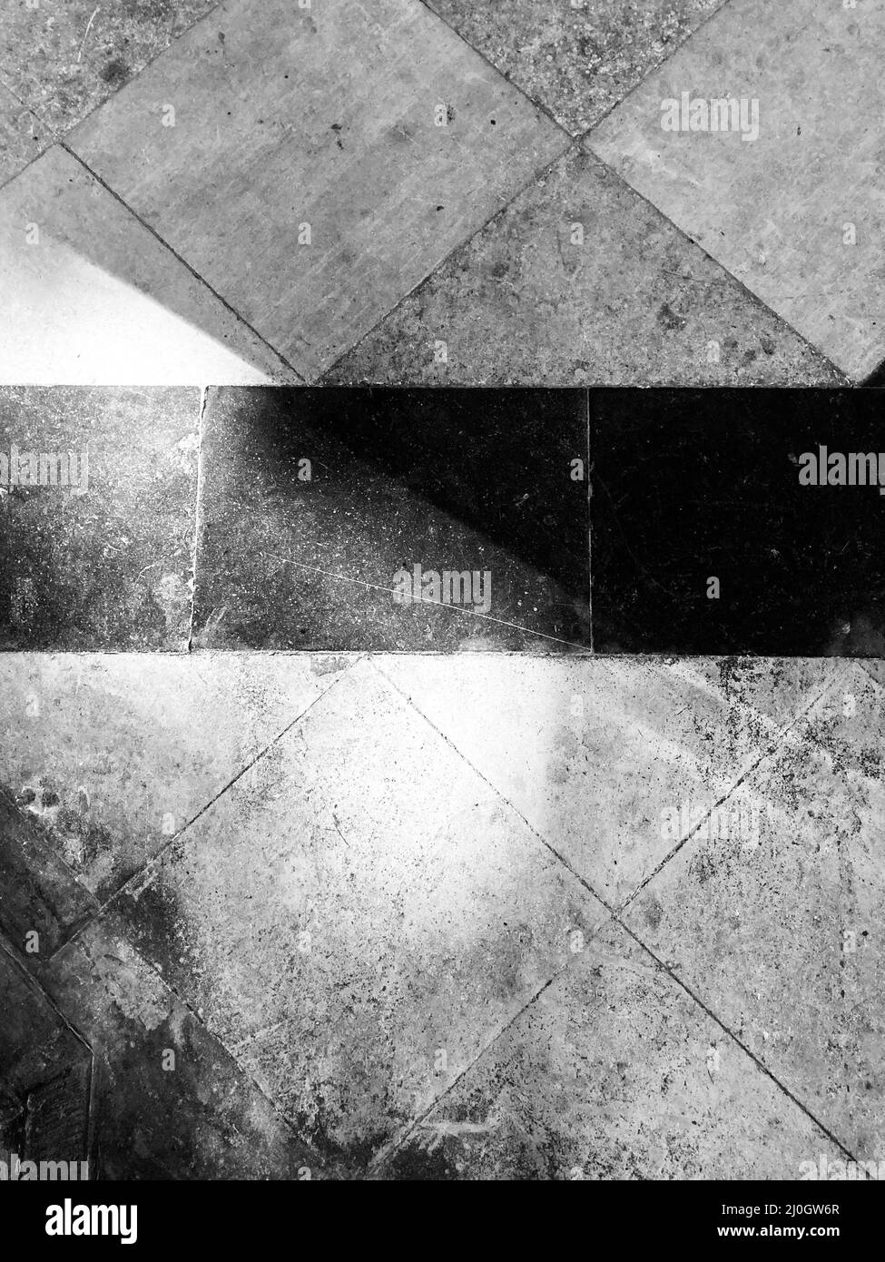 Pavimento in marmo geometrico bianco e nero di Beverley Minster. Foto Stock