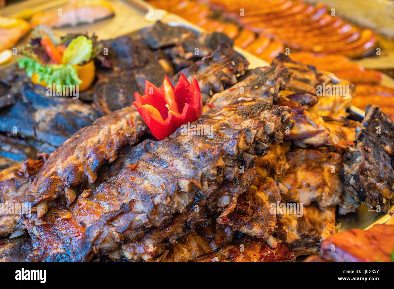 Budapest Ungheria, cibo di strada locale a Budapest Foto Stock