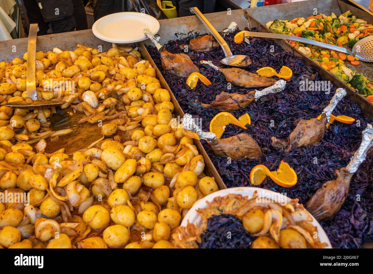 Budapest Ungheria, cibo di strada locale a Budapest Foto Stock